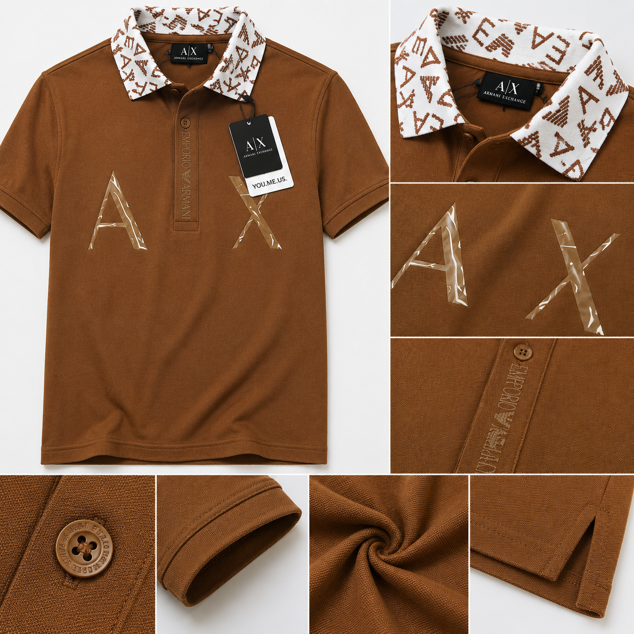 Men's Brown Premium Po_lo T-Shirt | Printed Collar Cotton Po_lo | Slim Fit Casual Po_lo Tee