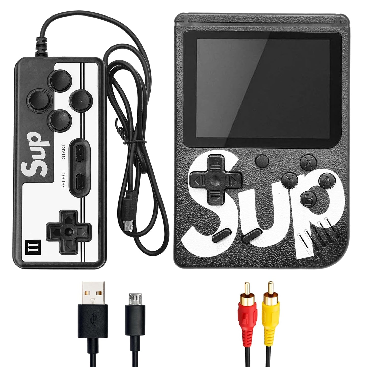 VGRASSP Two Player 400 in 1 Handheld Video Game Console for Kids – Retro Portable Console with Built-in Classic Games, Rechargeable Battery, Gift for Boys & Girls - Multicolor