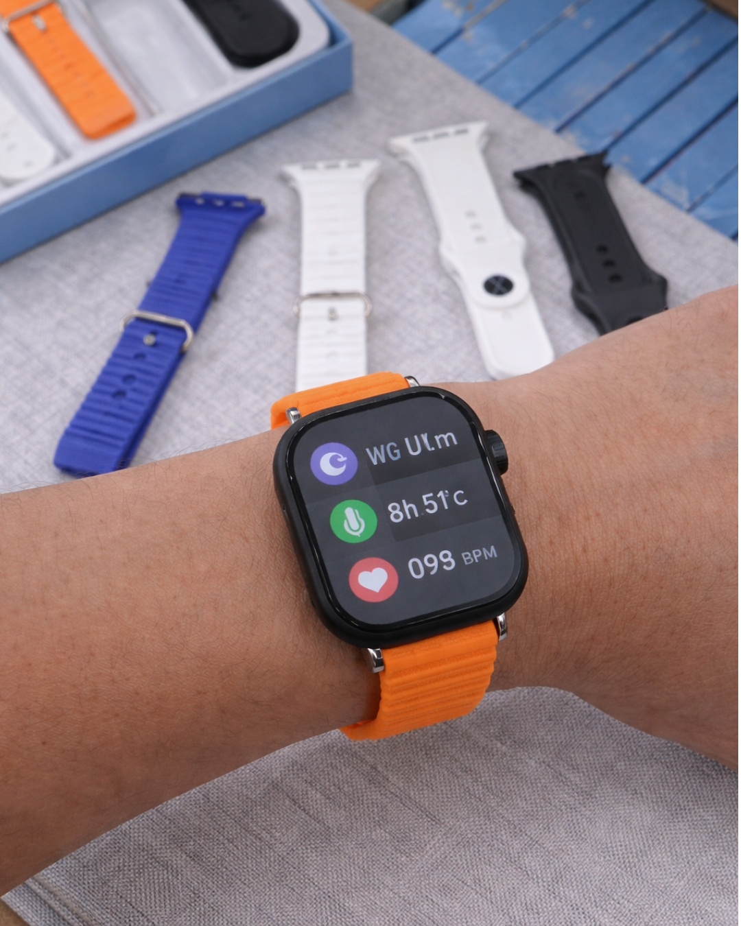 W_9 Ul_tra Plus Smart Watch with 3 Interchangeable Straps, Bluetooth Calling & Health Monitoring