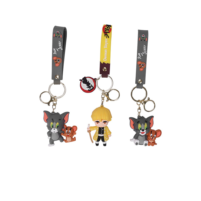Cute Cartoon Character Keychain Combo Pack of 3 – Stylish Keyrings for Car, Bike & Home Keys | Bag Charm & Gift Accessories