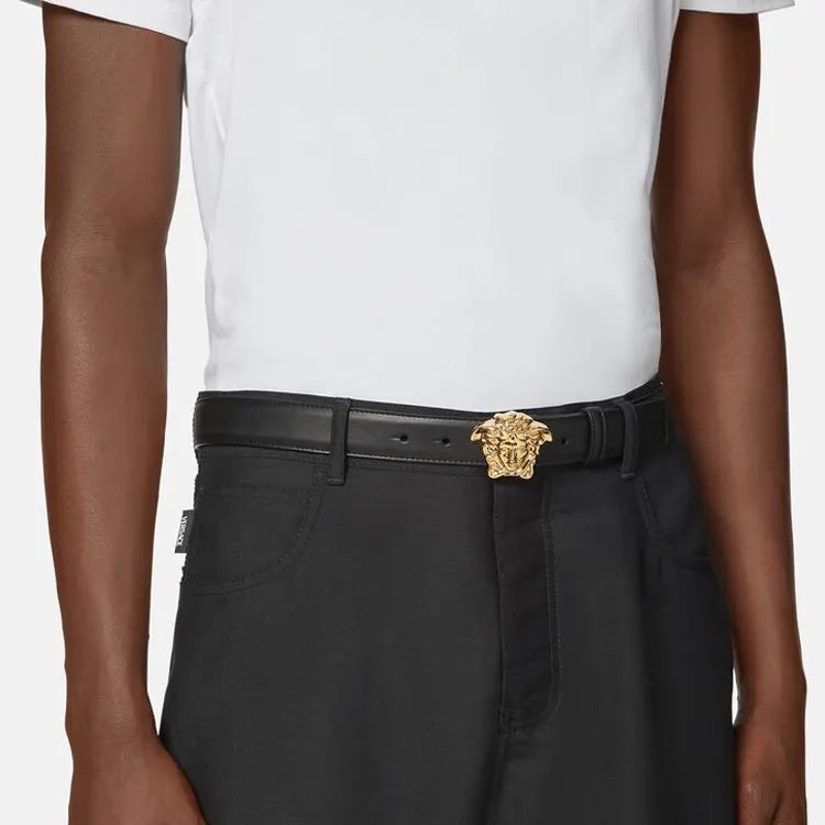 Ver_sace PALAZZO Calfskin Leather Belt for Men