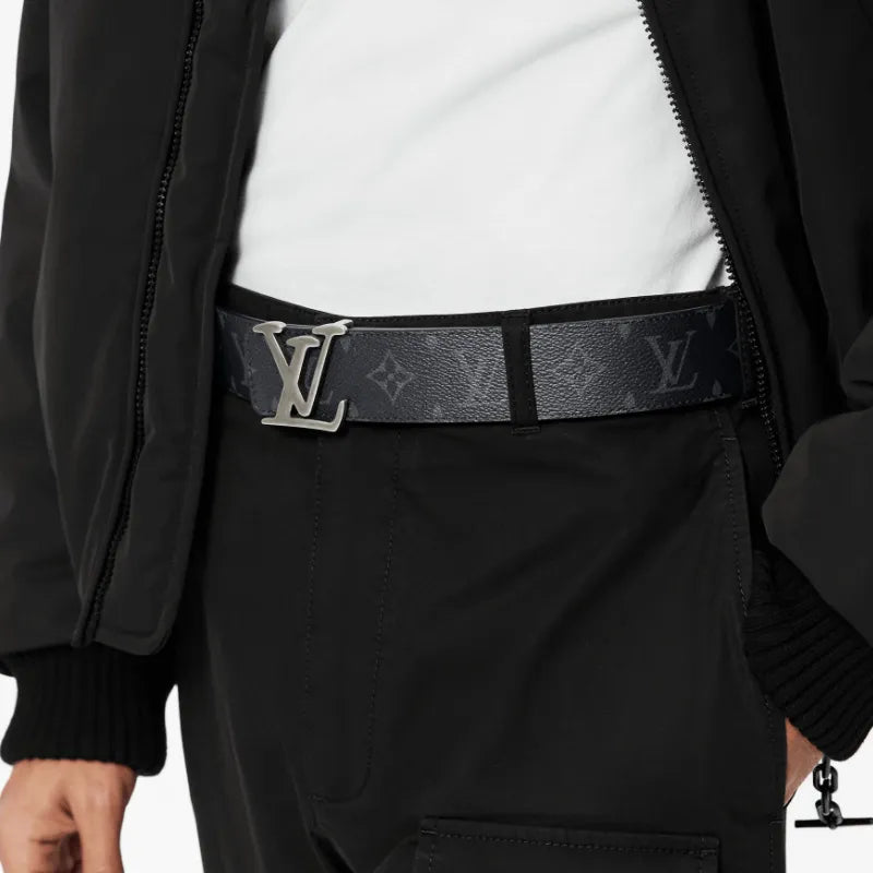 LouisVuitton cowhide and canvas belt for men, width 4 cm
