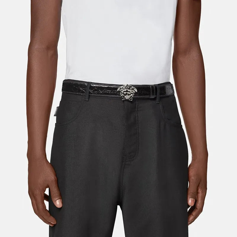 Versace Medusa Leather Belt Men