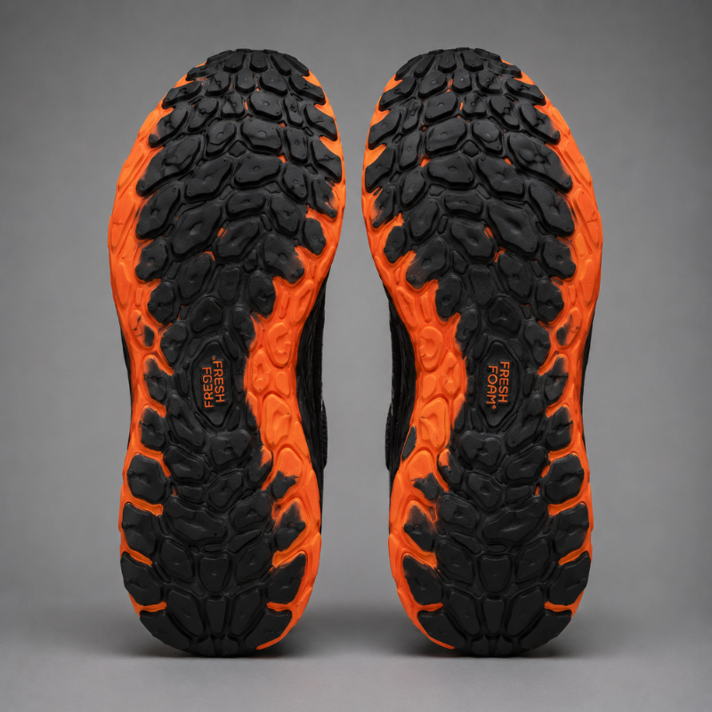 Ne_w_Balance Fresh Foam Running Shoes – Black & Orange Premium Sports Sneakers for Men