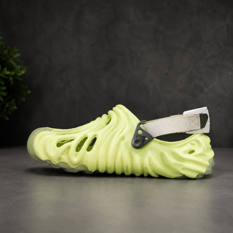 Ne_on_Wave Foam Clogs – Ultra-Light Comfort Slip-On | Lime Green