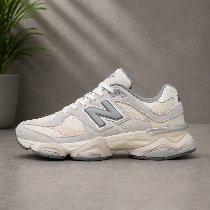 M_en's_White & Grey Chunky Sneakers | Premium Lifestyle & Everyday Comfort