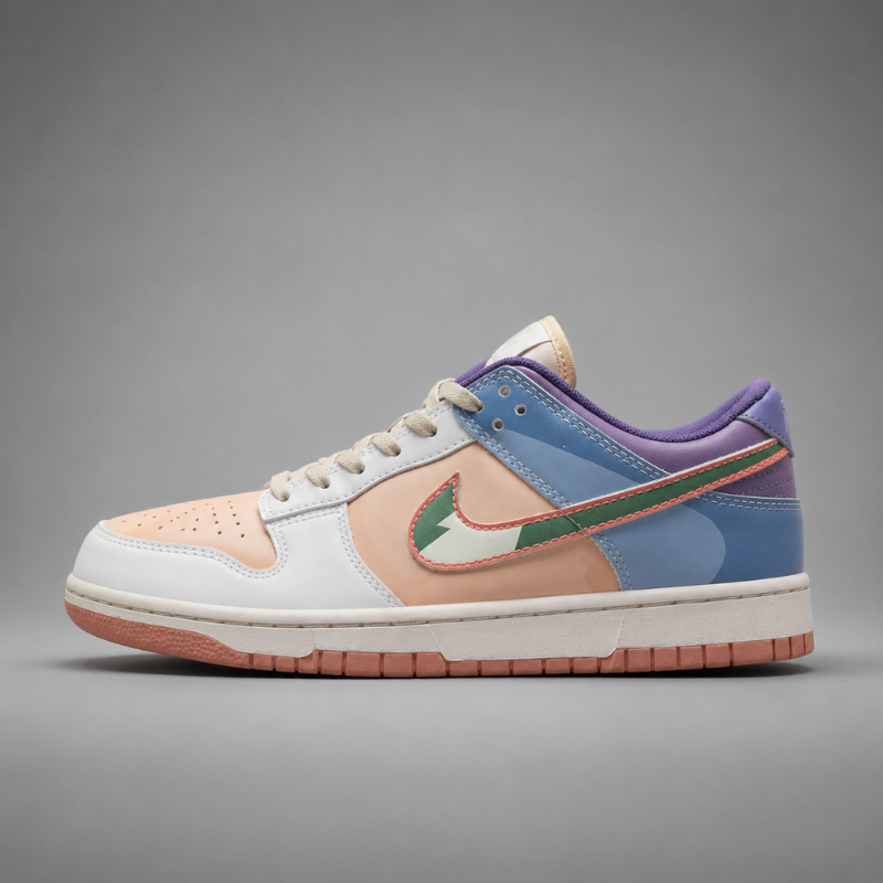 Ni_ke_Dunk Low Pastel Multi-Color Sneakers – Premium Casual Lifestyle Shoes
