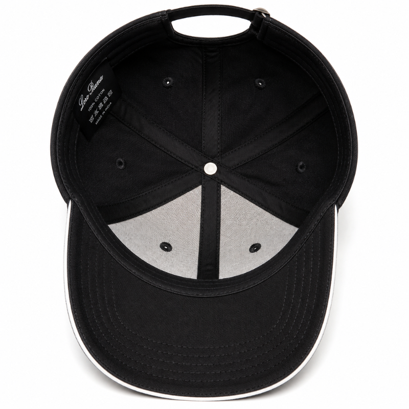 Lo_ro_Pi_ana Premium Black Cotton Baseball Cap | Classic Luxury Cap