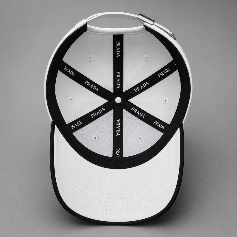 PR_ADA Inspired White Premium Baseball Cap with Black Embroidered Logo | Adjustable Unisex Casual Cap