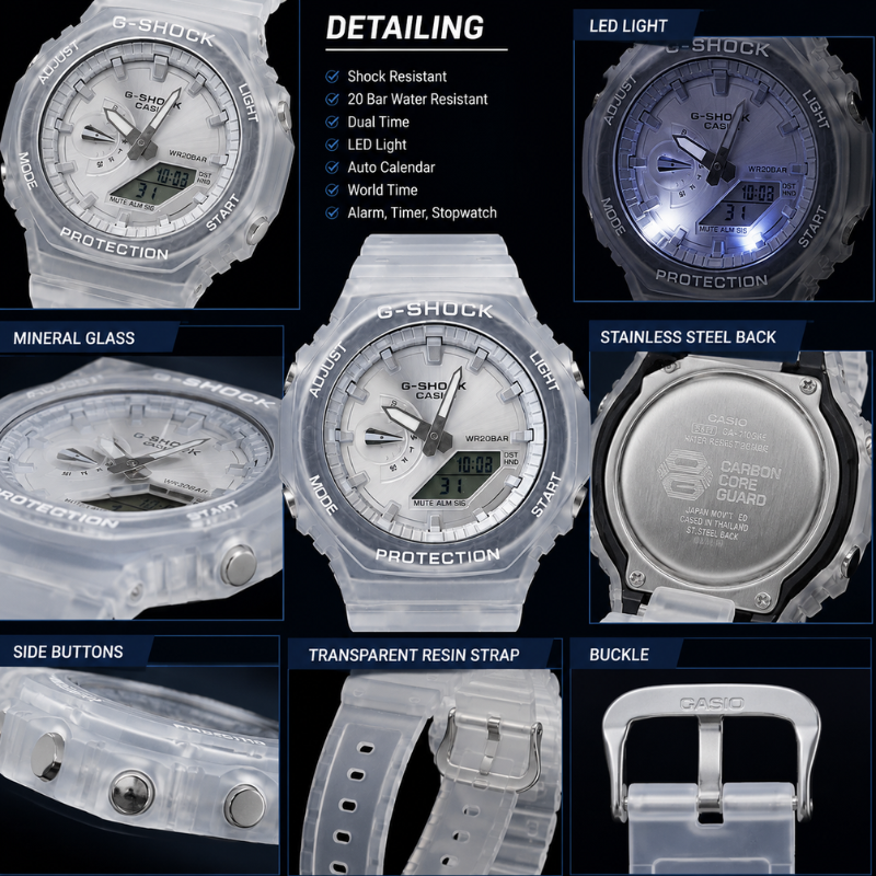 Ca_sio _G-Sho_ck Transparent Analog-Digital Watch for Men | Shock Resistant | 20 Bar Water Resistant
