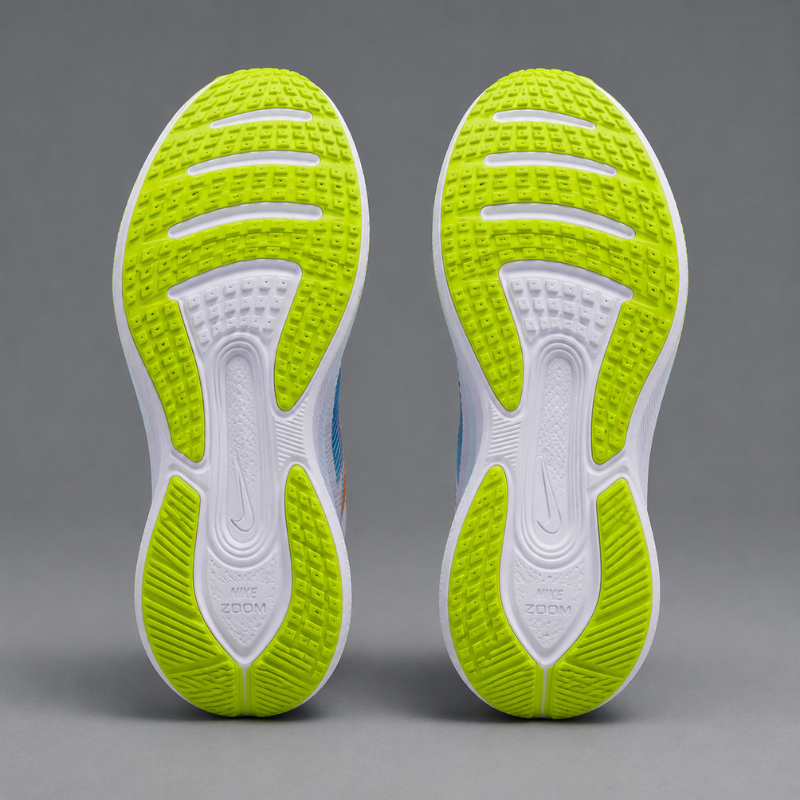 Ni_ke Air Zoom Men's White Running Shoes with Multicolor Swoosh