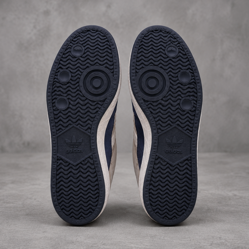 Adi_das Origi_nals Men's Casual Suede Sneakers | Beige & Navy | Lace-Up Lifestyle Shoes