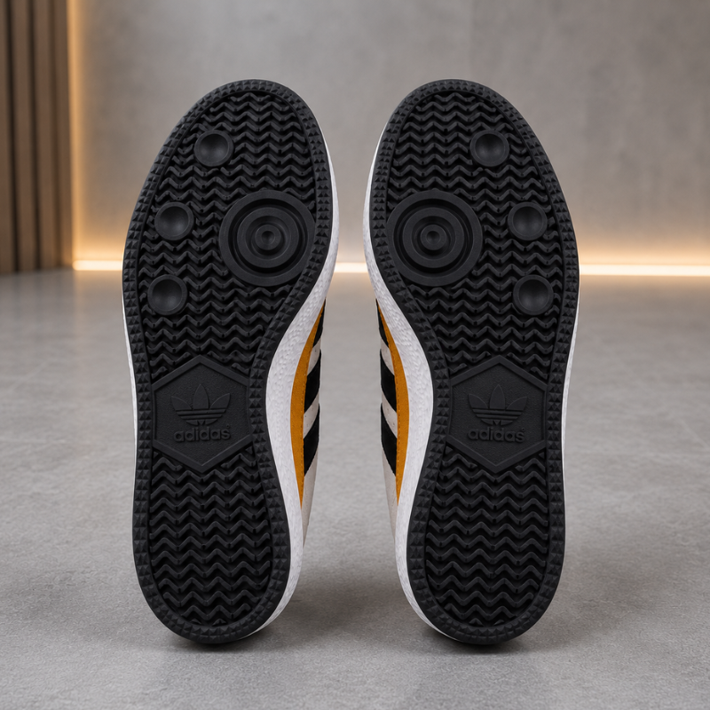 Adi_das Origi_nals Men's Casual Sneakers | White, Black & Mustard | Lace-Up Lifestyle Shoes