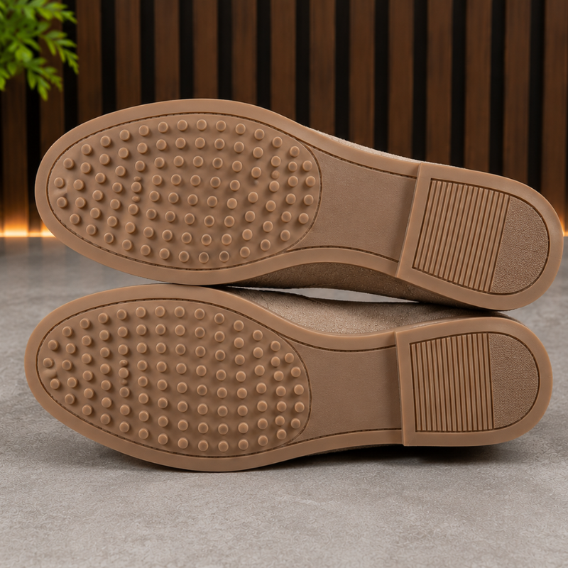 Pre_mium di_or Men's Beige Suede Loafers | Metal Horsebit Buckle | Slip-On Formal & Casual Shoes