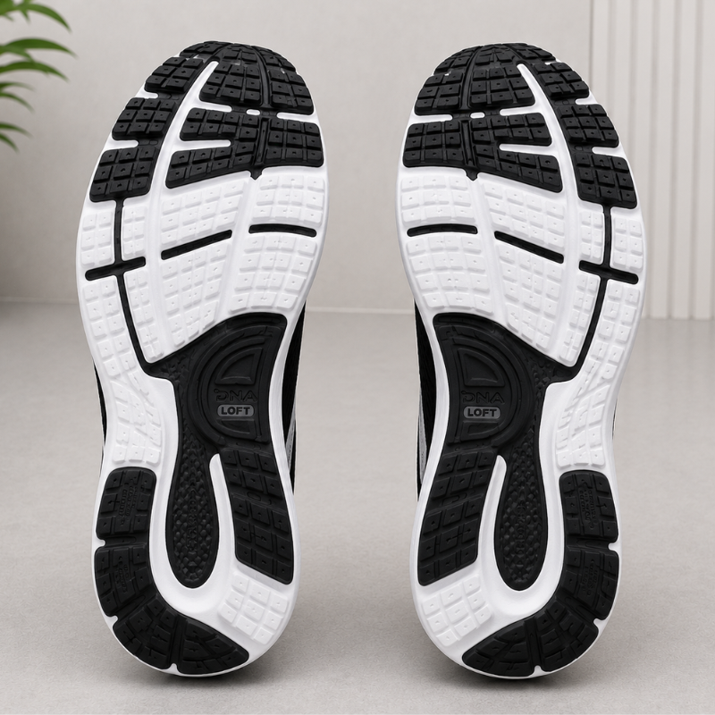 Bro_oks Men's Running Shoes | Lightweight Breathable Sports Sneakers | Cushioned Walking & Training Shoes | Black/White