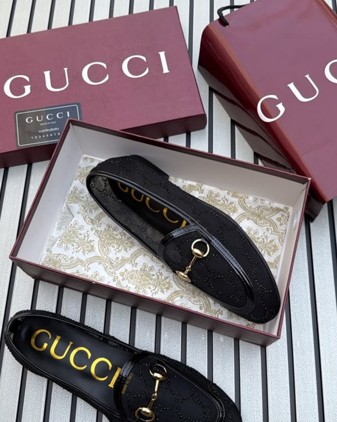 Wom_en's Eleg_ant Black Embellished Mule Loafers with Metal Bit Detail