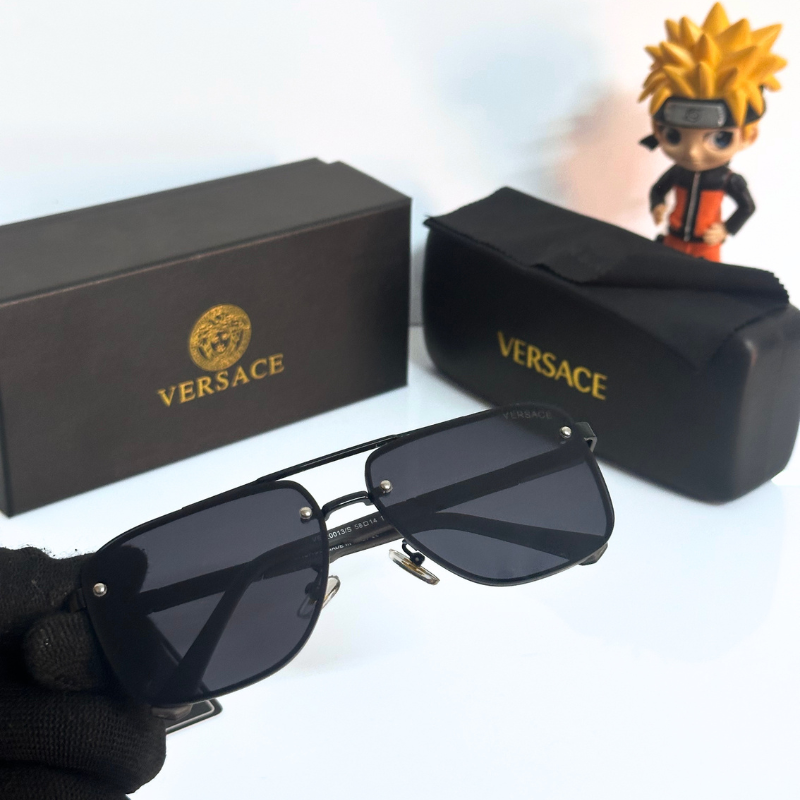 Vers@ce Style Luxury Black Rimless Sunglasses for Men & Women | Premium UV400 Shades