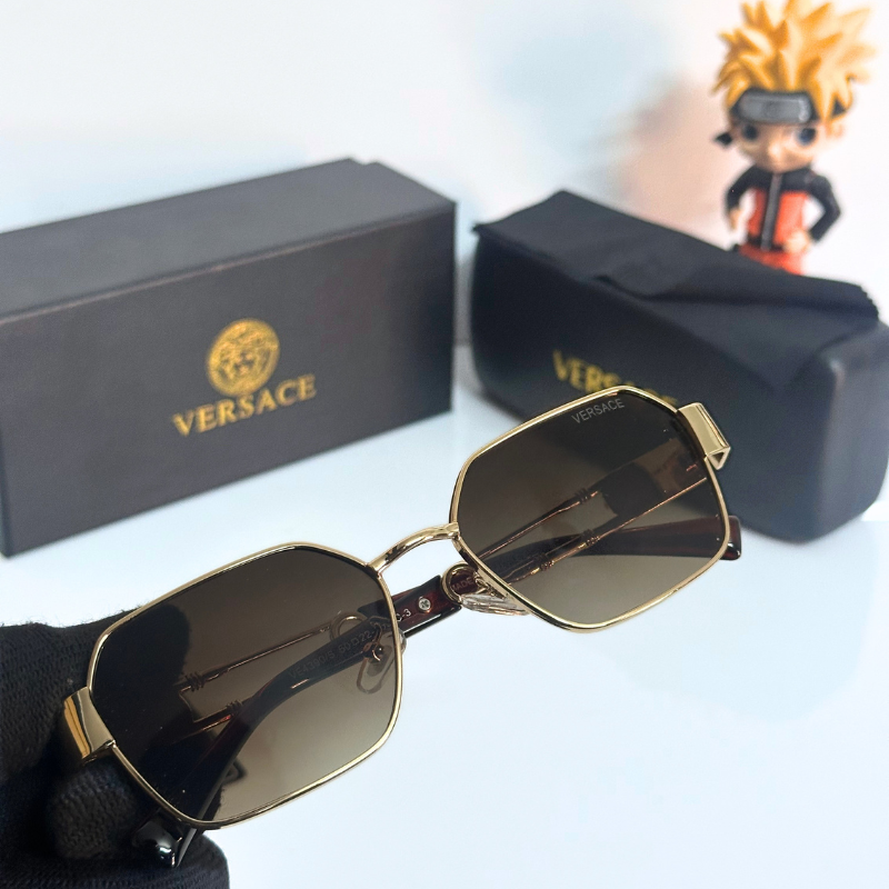 Vers@ce Style Luxury Black Rimless Sunglasses for Men & Women | Premium UV400 Shades