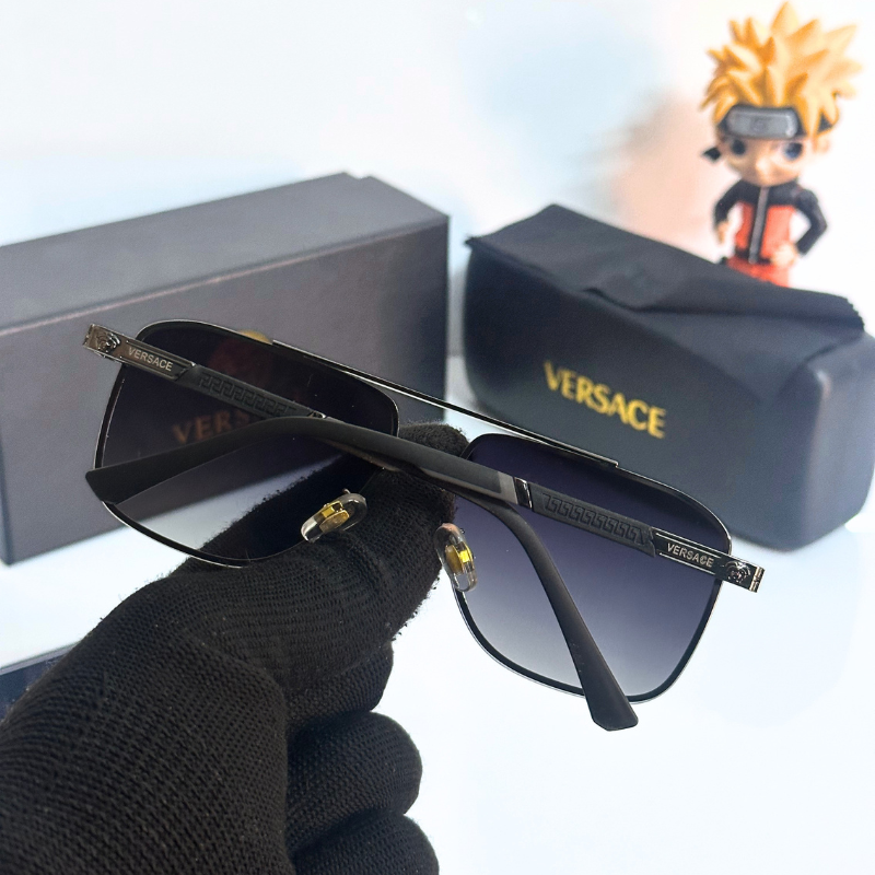 Vers@ce Style Luxury Black Rimless Sunglasses for Men & Women | Premium UV400 Shades