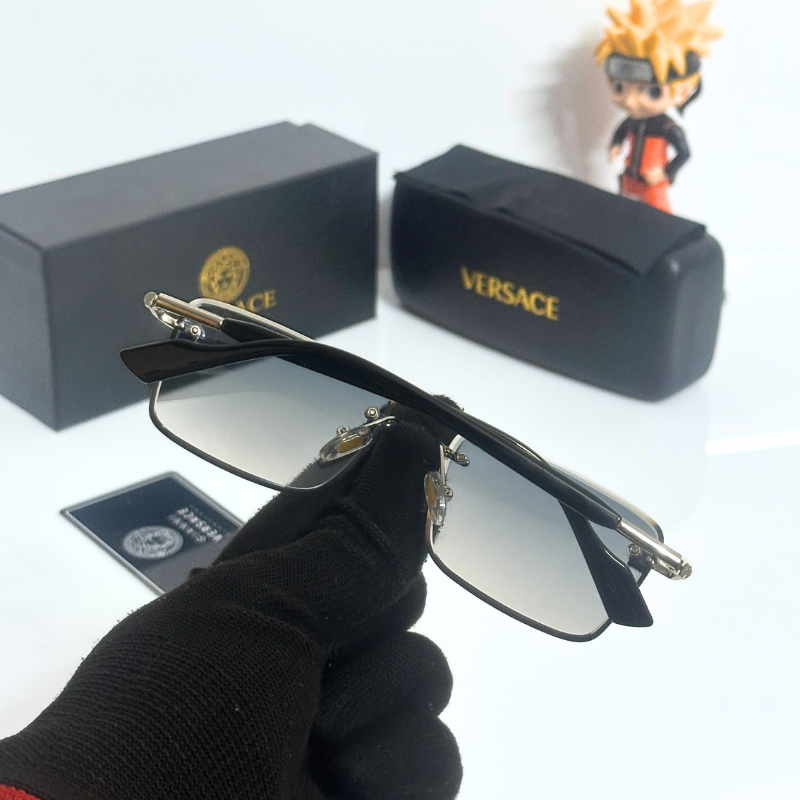Vers@ce Style Luxury Black Rimless Sunglasses for Men & Women | Premium UV400 Shades