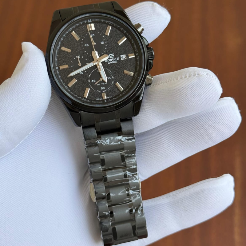Ca_sio Edifice Black Chronograph Premium Watch