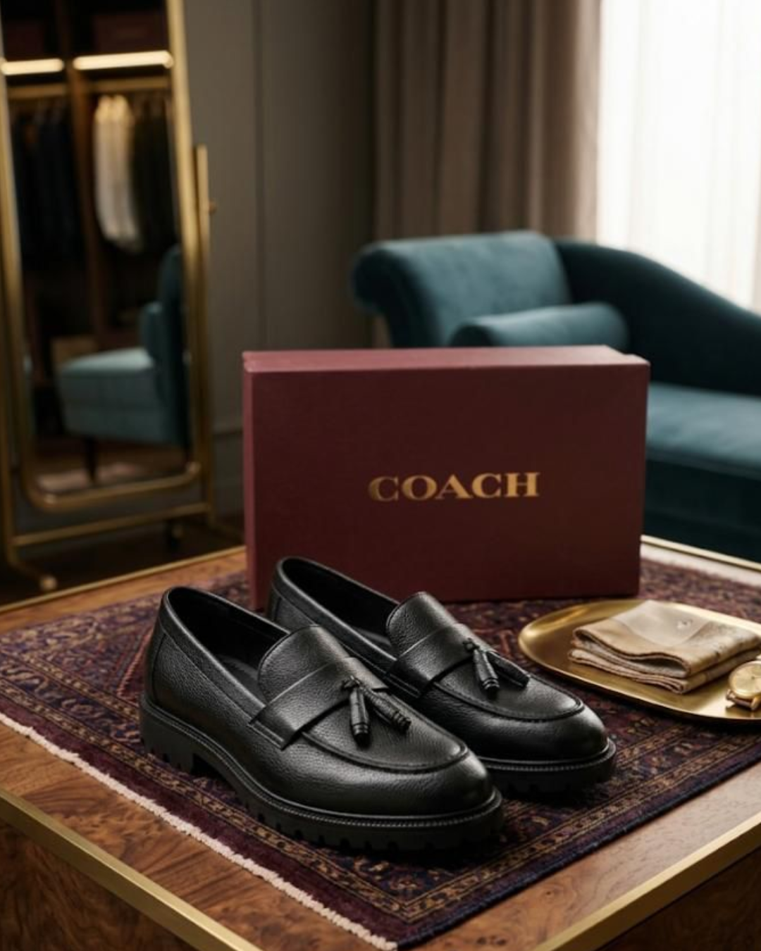 Me_n's Pre_mium Black Tassel Loafers – Classic Slip-On Dress Shoes
