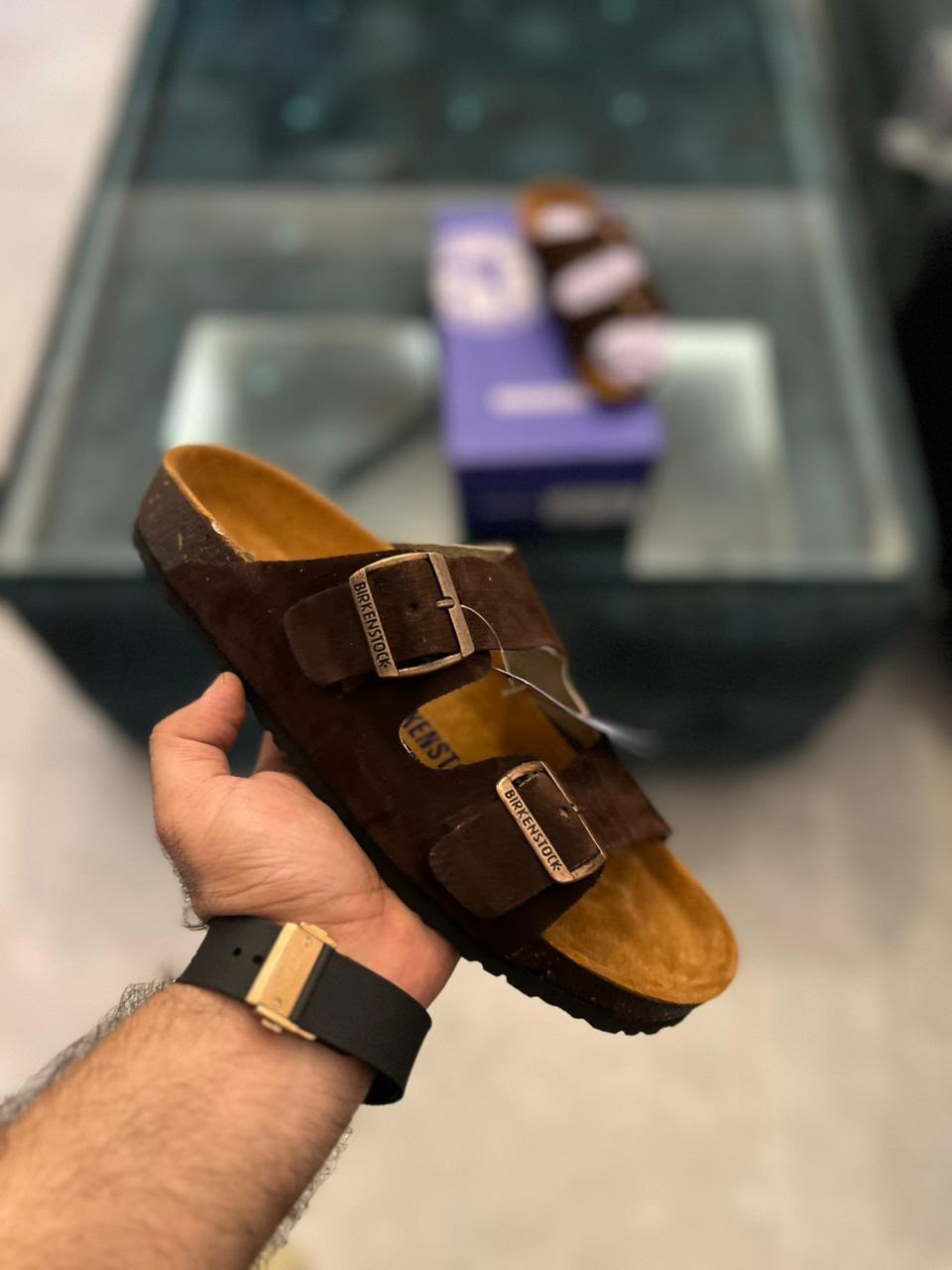 Birken_stock Arizona Brown Comfort Sandals – In Stock