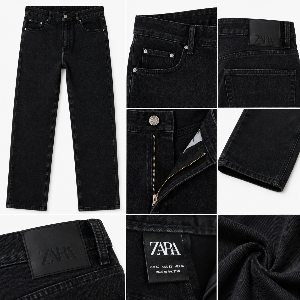 ZA_RA Basic Black Straight Fit Jeans for Men | Premium Stretch Denim | Classic Everyday Wear