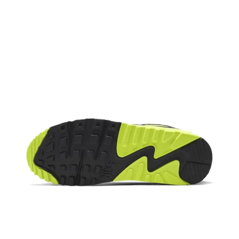 Ni_ke Air Max 90 Low-Top Running Shoes for Women: Abrasion-Resistant and Lightweight, White, Yellow