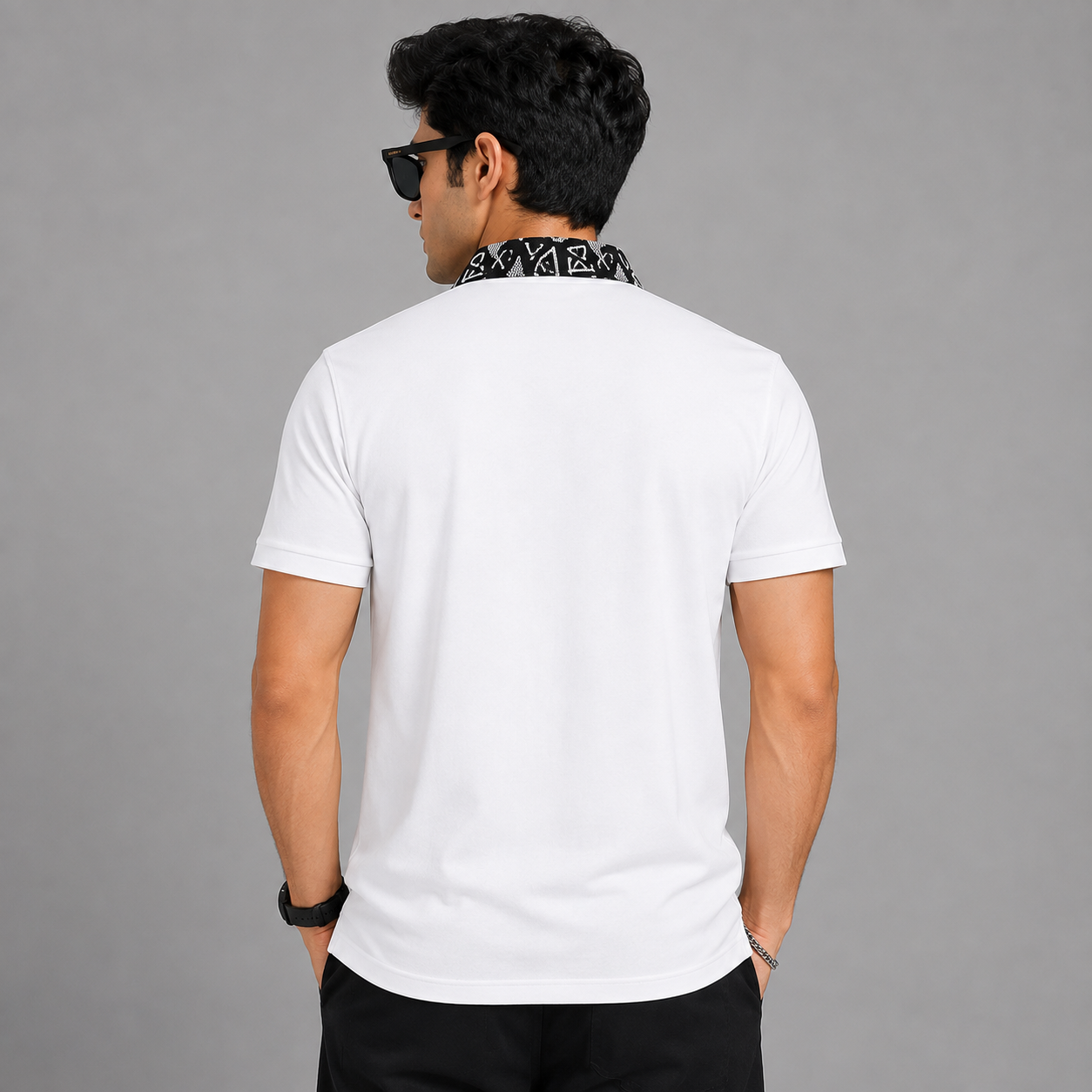 Men's White Premium Po_lo T-Shirt | Printed Collar Cotton Po_lo | Slim Fit Casual Po_lo Tee