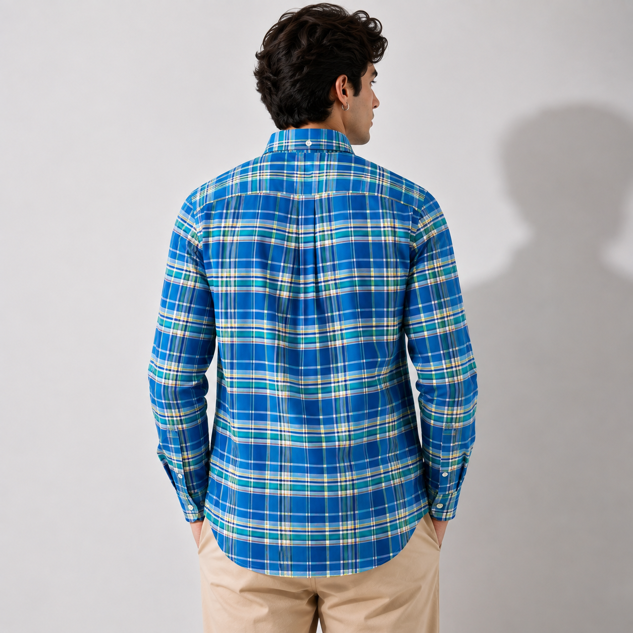 Po_lo Ral_ph La_uren Men's Blue Plaid Button-Down Shirt | Premium Cotton | Custom Fit