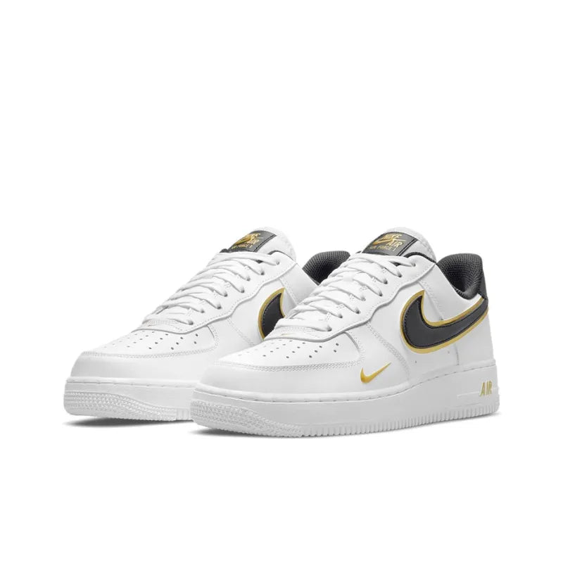 Ni_ke Air Force 1 '07 LV8 Double Swoosh White Metallic Gold
