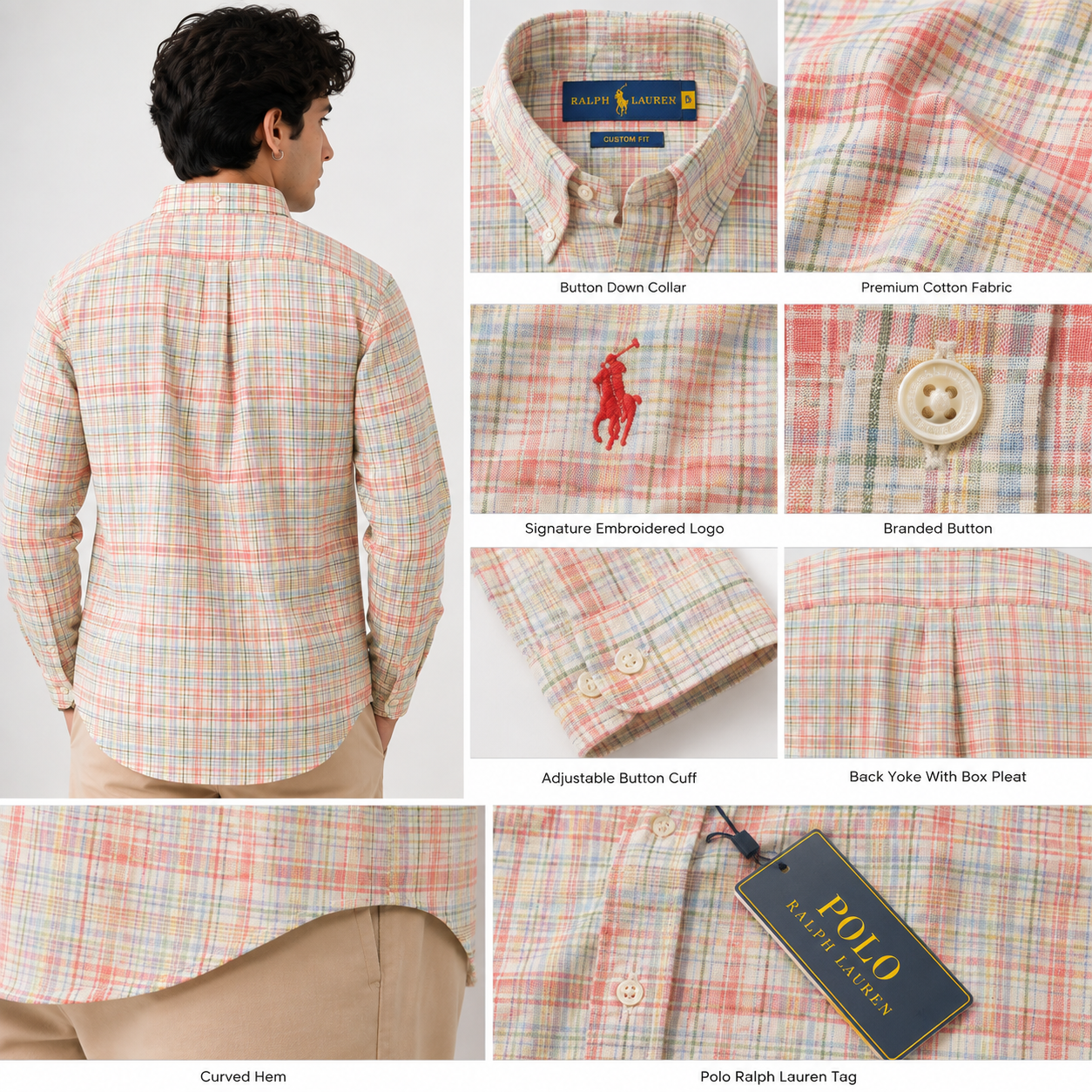 Po_lo Ra_lph Lau_ren Men's Pastel Check Button-Down Shirt | Premium Cotton | Custom Fit