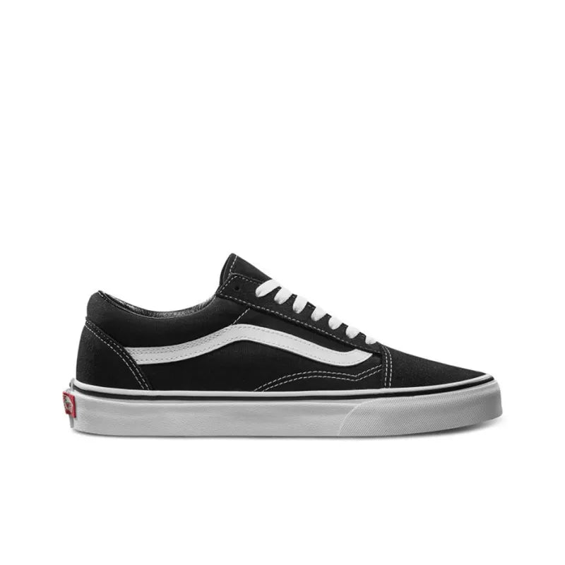 Va_ns Original Skool Black Suede Low-Top Skateboarding Shoes Unisex Black White