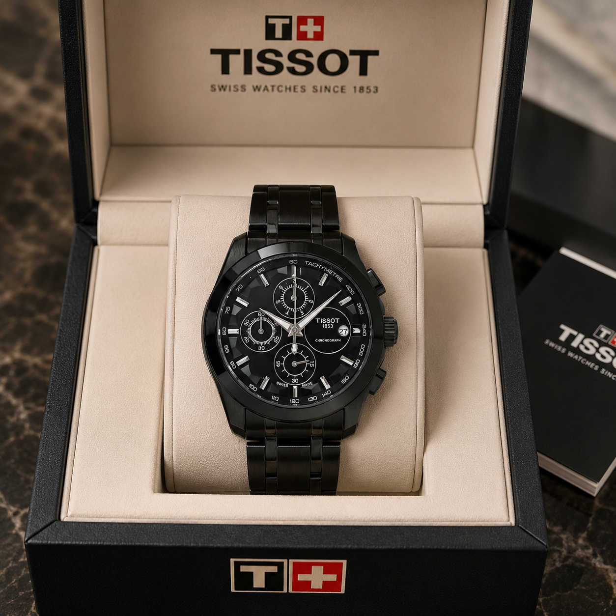 Tis_sot 1853 Men’s Black Chronograph Watch – Premium Stainless Steel Sports Edition