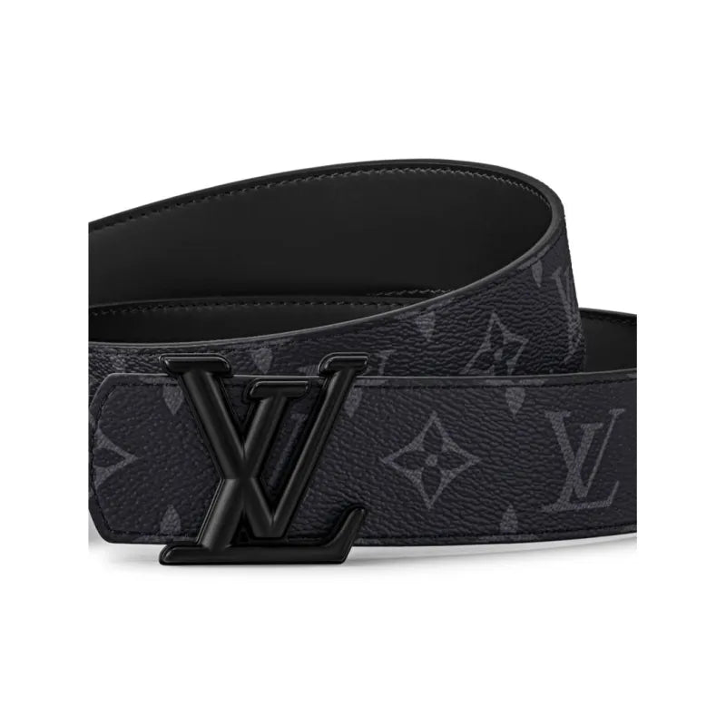 LouisVuitton Dimension Coated Canvas Leather Belt Men's Black 4CM Wide