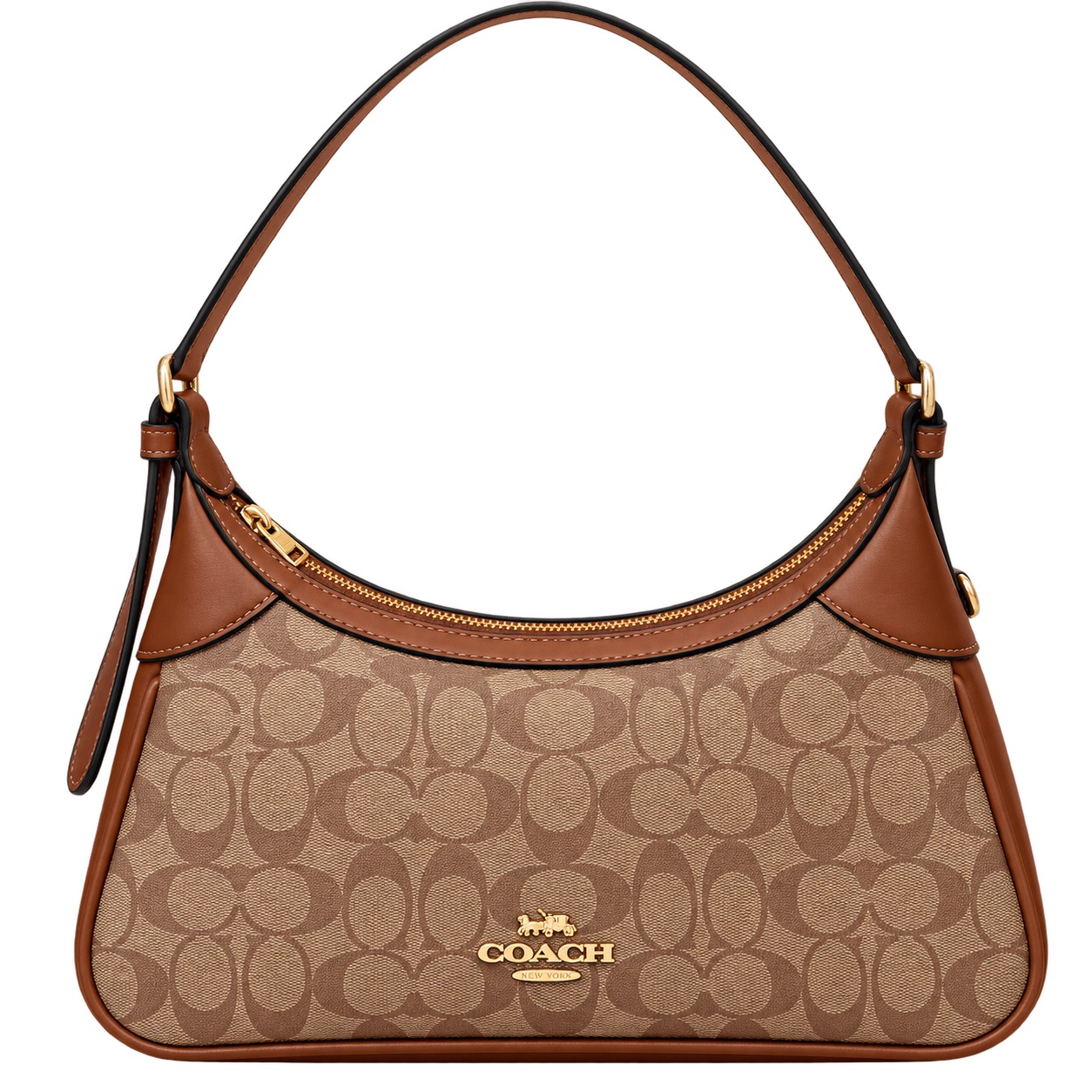 Co_ach Signature Brown Monogram Shoulder Bag – Luxury Women’s Handbag