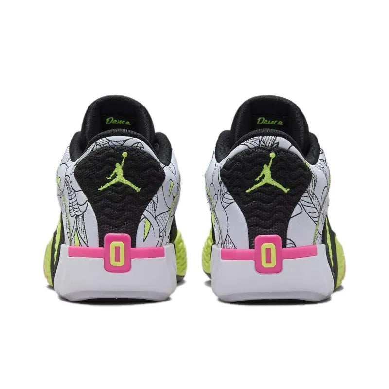 Jor_dan Tatum II "Momma's Boys" Shock Absorbers Anti-Slip Low-Top Basketball Shoes Men's White Green International Version