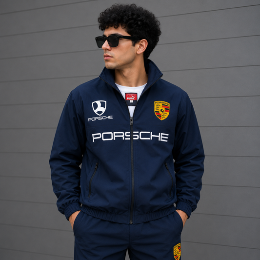Pors_che Motor_sport x Pu_ma Men’s Navy Blue Racing Track Jacket – Premium Zip-Up Jacket
