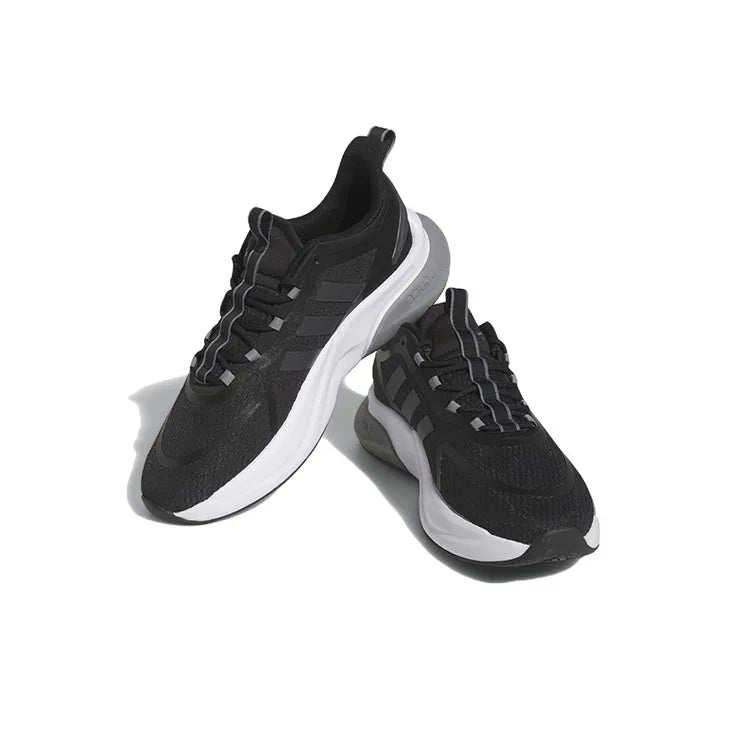 Adi_das Alphabet Bounce+ Comfort Fabric Abrasion-Resistant, Breathable Low-Top Casual Training Long-Distance Running Shoes for Men, Black, Single-Layer