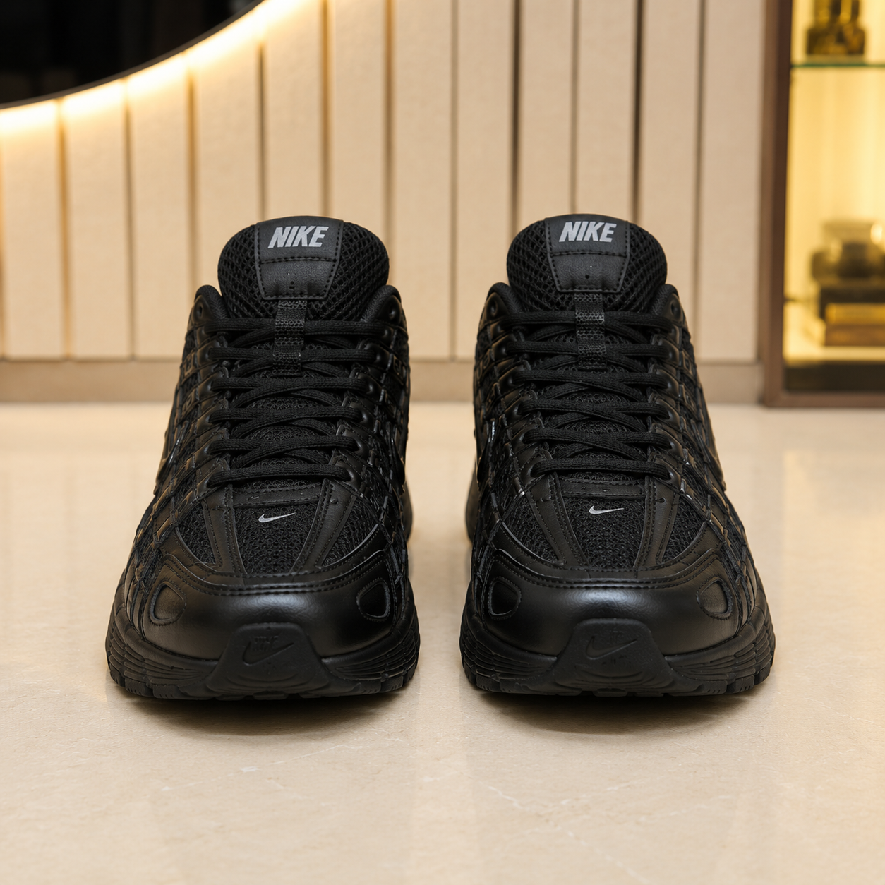 Ni_ke All-Black Mesh Running Sneakers – Premium Everyday Sports Shoes