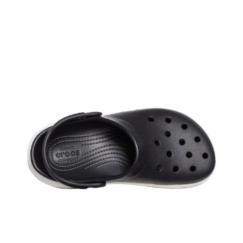 Cr_ocs Crocband Full Force EVA Anti-Slip + Abrasion-Resistant Sports Sandals for Men and Women, Black and White