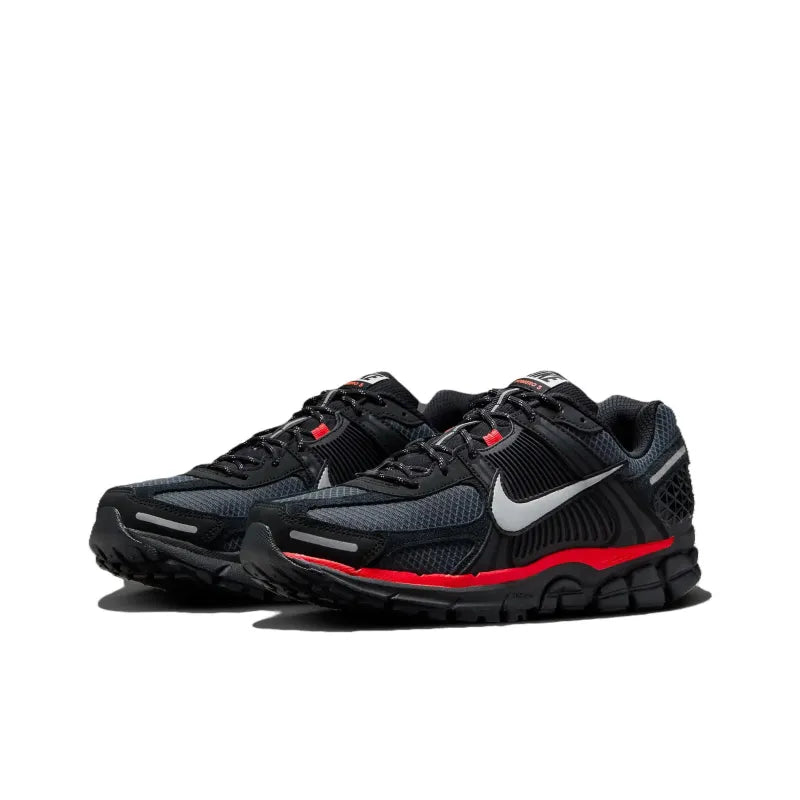 Ni_ke Zoom Vomero 5 Slip-Resistant and Abrasion-Resistant Low-Top Casual Running Shoes for Men and Women, Black and Red