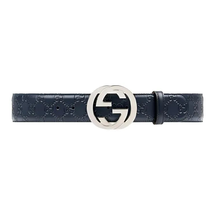 Gucci Signature Nickel Hardware, Leather Belt for Men, 4cm Width