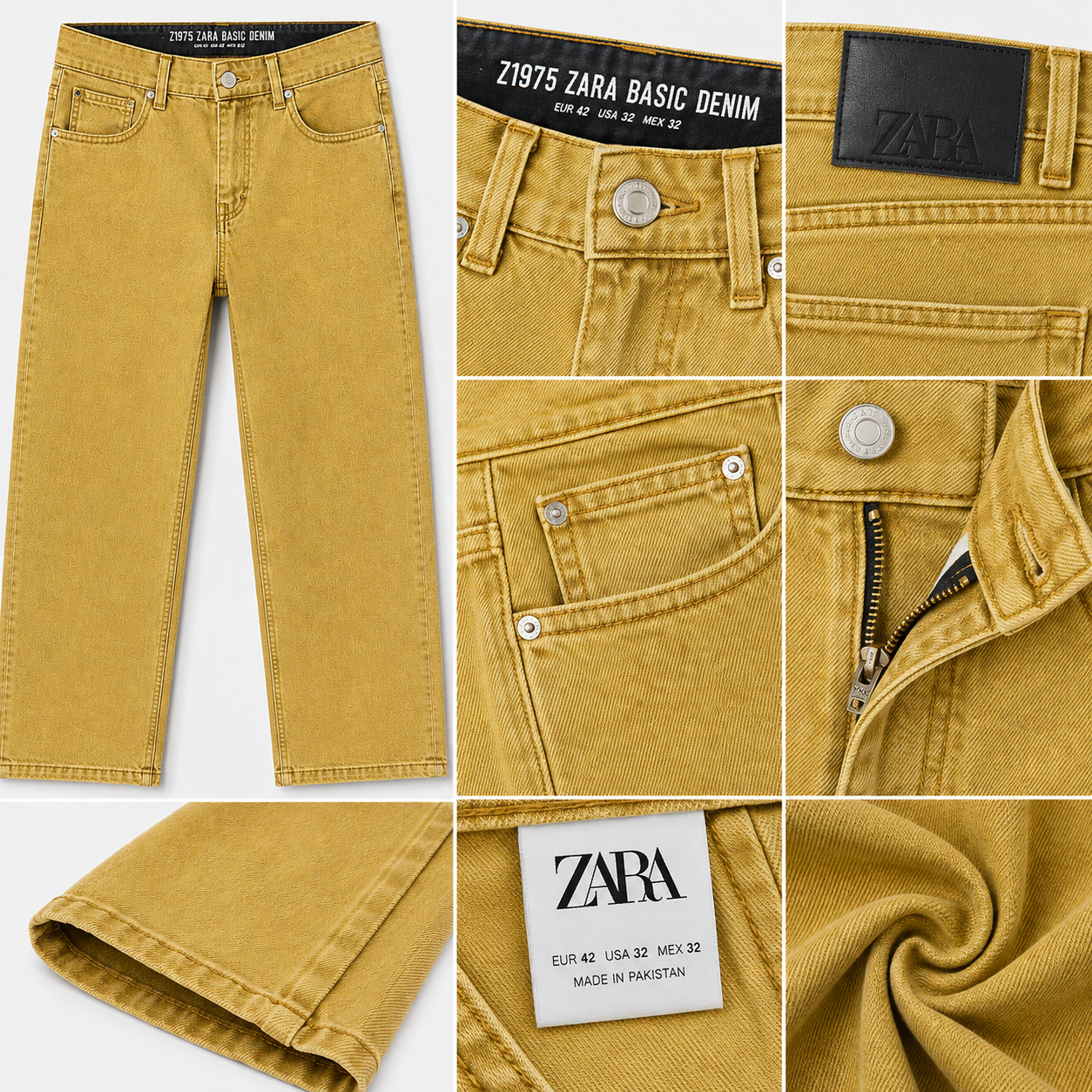 ZA_RA Basic Golden Straight Fit Jeans for Men | Premium Washed Denim | Casual Everyday Wear