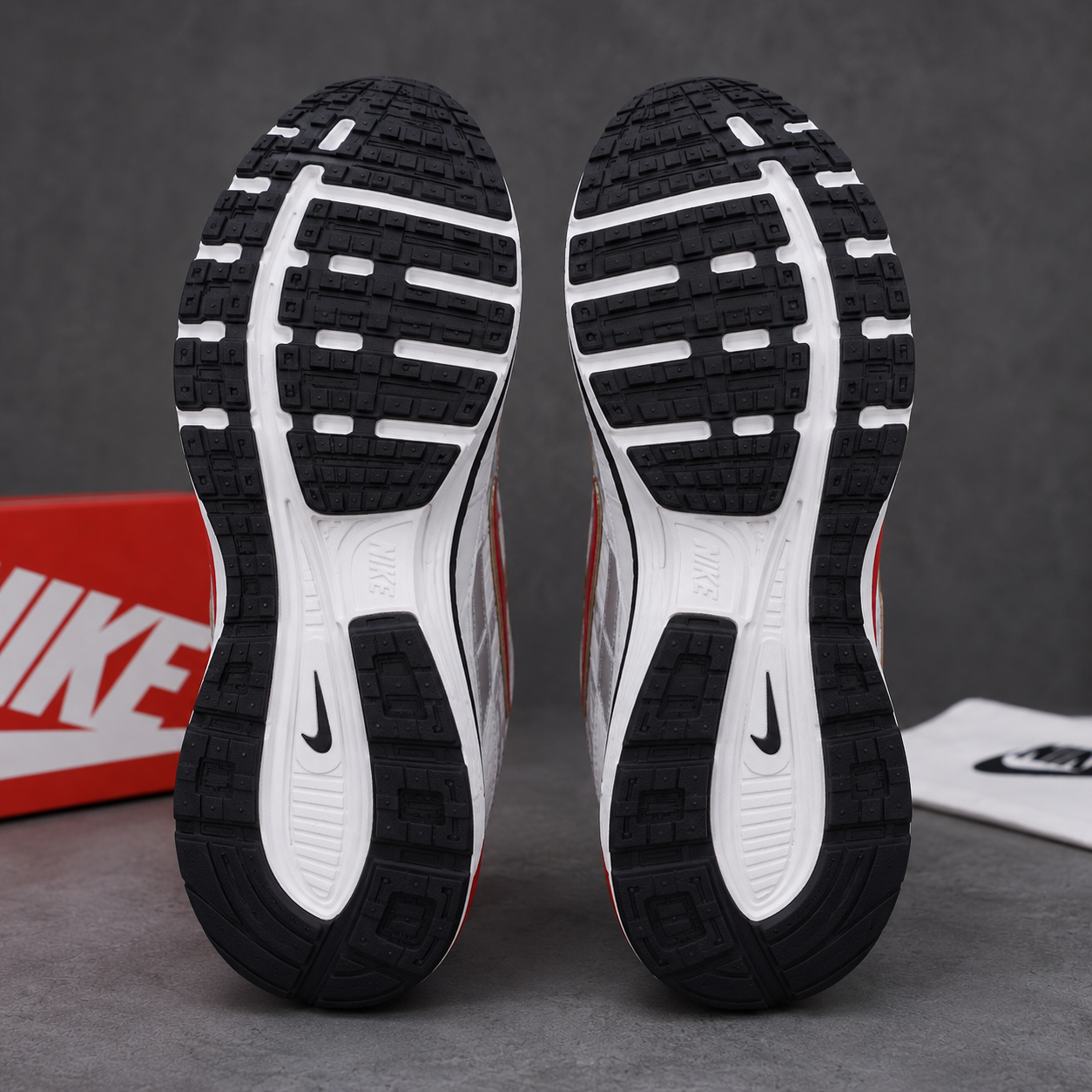 Ni_ke P-6000 White & Silver Sneakers with Red Accent – Premium Sport Shoes