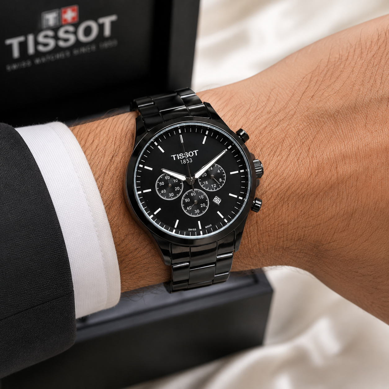 Tis_sot 1853 Black Chronograph Style Men's Watch – Premium Metal Strap