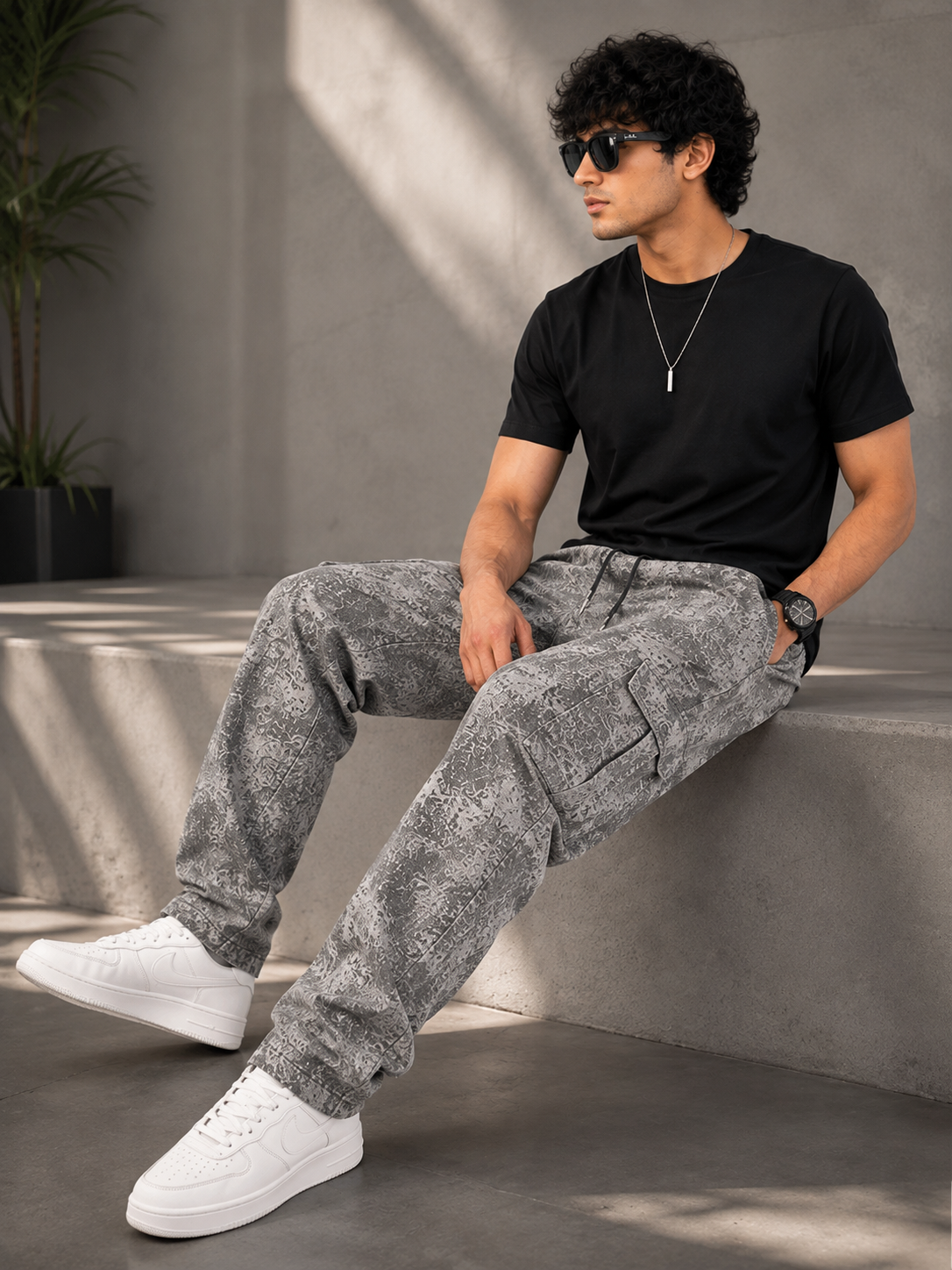 Po_lo Men's Premium Cargo Lower | Relaxed Fit Drawstring Joggers with Utility Pockets