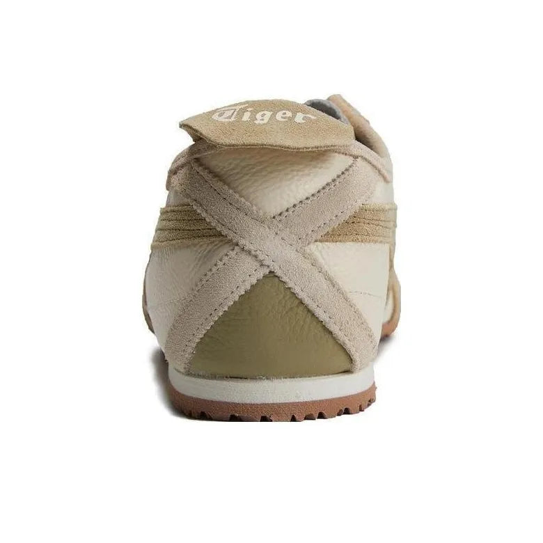 Onit_suka Tiger MEXICO 66 Leather Anti-Slip + Abrasion-Resistant Low-Top Casual Shoes for Men and Women, Gray Brown