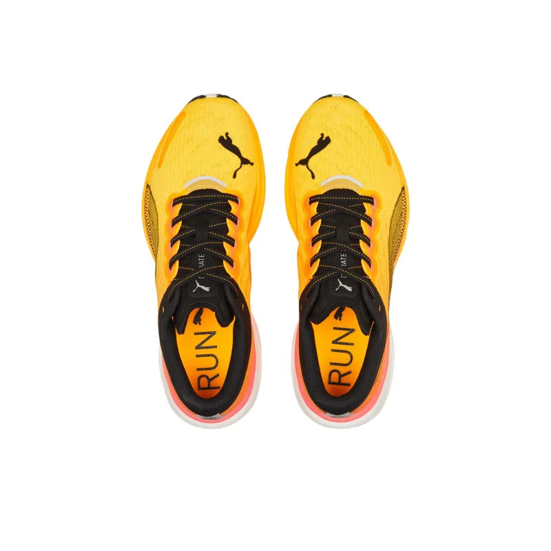 Pu_ma Deviate NITRO 2 Shock Absorbers Anti-Slip + Abrasion-Resistant Low-Top Marathon Running Shoes for Men, Yellow, Orange, Black